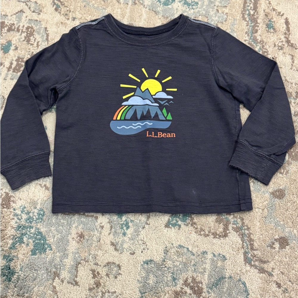 L.L. Bean Navy Graphic Long Sleeve Shirt